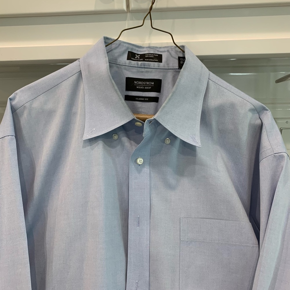 Men’s wrinkle free 100% cotton classic fit dress shirt